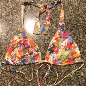 Multicolor L-Space string bikini top, size small.